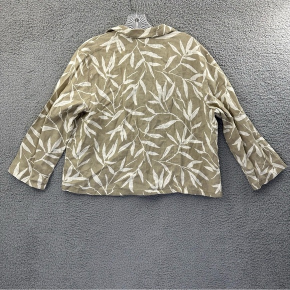 Click Color Me Cotton Long Sleeve Button Up Shirt Jacket Tan Linen Lagenlook W M - Picture 2 of 7